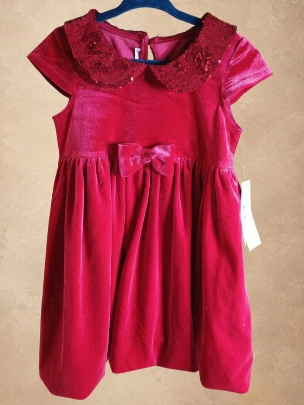 Girls' Katie M. 4T Red Velvet Sequin Collar Holiday Formal Party Dress Christmas